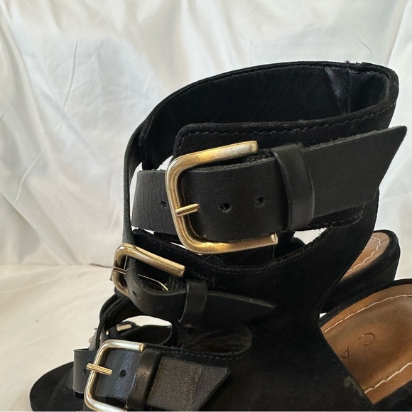 Carrano Black Suede Buckle Heels - Picture 13 of 13